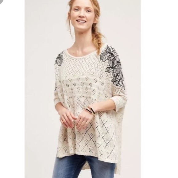 Anthropologie Sweaters - Anthropologie Embroidered Launa Poncho